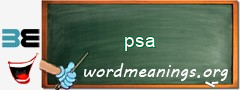 WordMeaning blackboard for psa